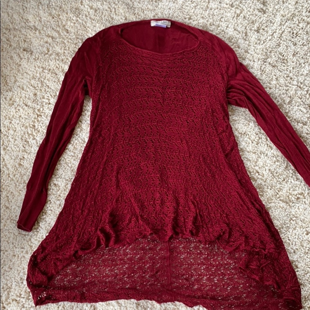 Burgundy sweater from Grace & Lace